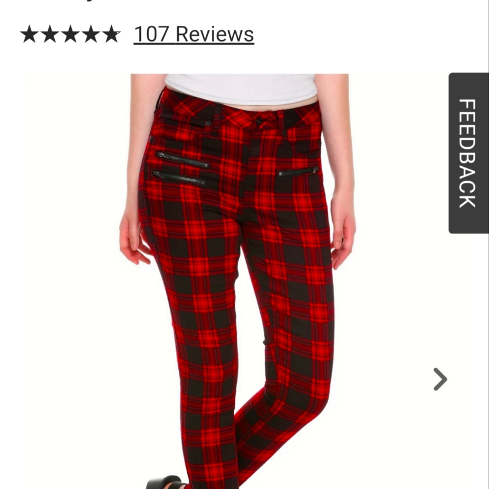 Hi waisted plaid demin pants from Hot topic